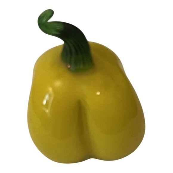 Handmade Glass Yellow Bell Pepper Decorative Accent VTG - Picture 5 of 6